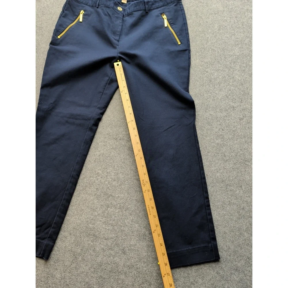 Michael Kors Women's Navy Blue Ankle Chino Trousers Pants Size 12